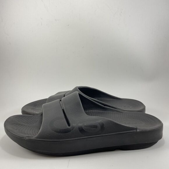 Oofos Ooahh Comfort Slide Mens Size 9, Womens Size 11 Black Recovery Sandals - Picture 4 of 9
